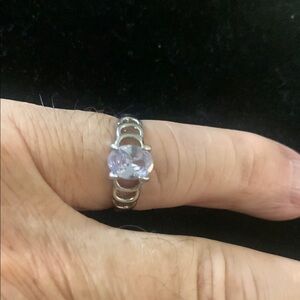 Elegant Silver Ring with Clear cubic zirconia Bogo